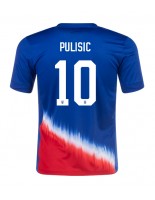 Moške Nogometnih dresov Združene Države Christian Pulisic #10 Gostujoči Copa America 2024 Kratki rokavi